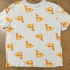 Disney Mickey Mouse Pizza Graphic T-Shirt Blue Unisex 3XLT Short Sleeve
